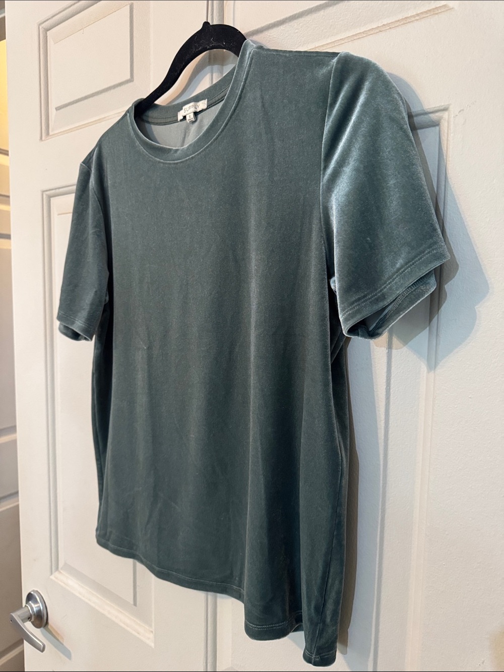 Velvet Short Sleeve Tee in Sage Green